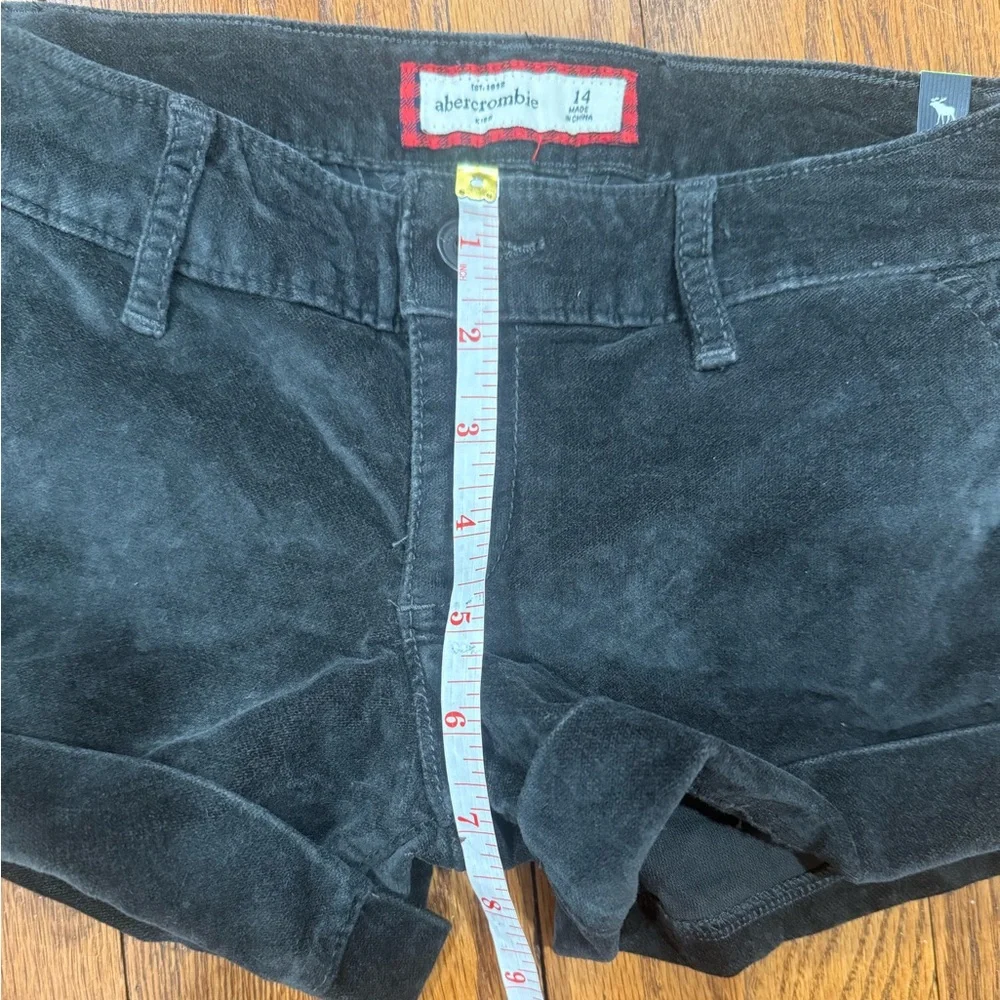 Abercrombie Kids Black Corduroy Cuffed Shorts Girls Size 14 NWT